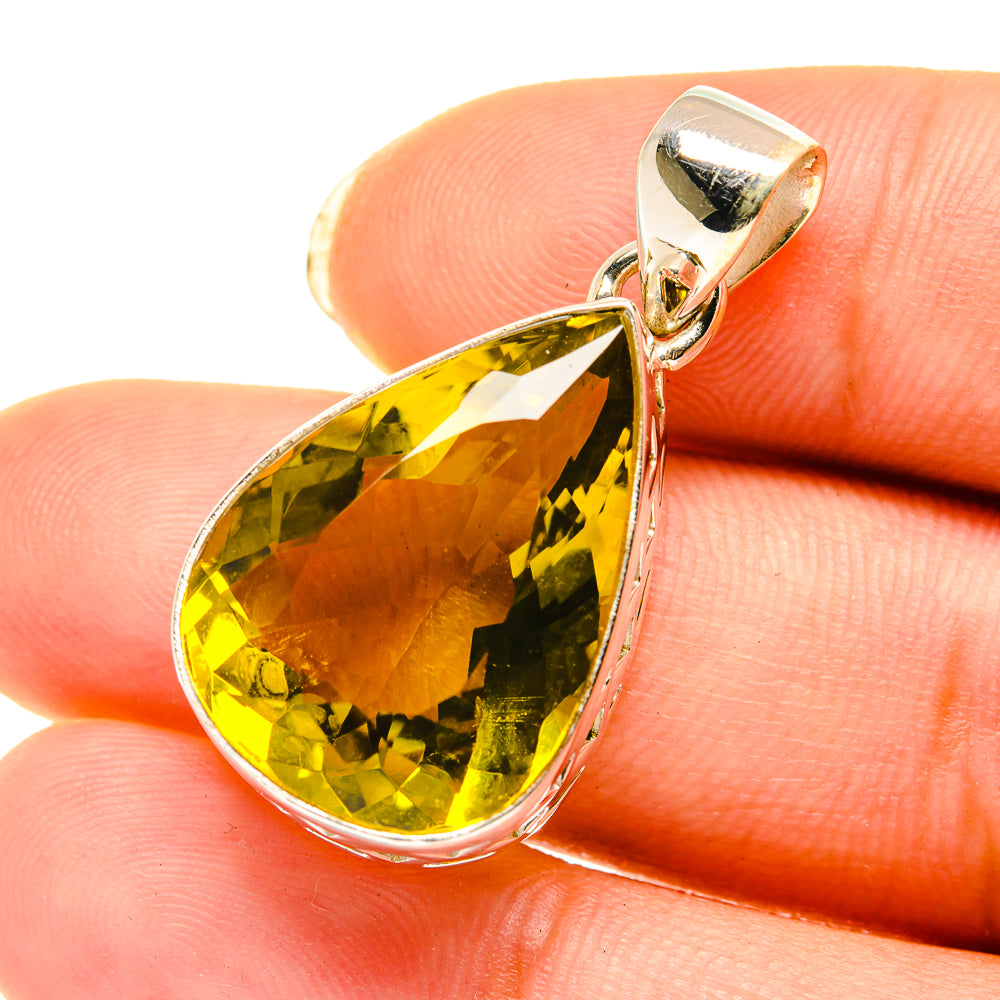 Olive Quartz Pendants handcrafted by Anasilvercos - PD4153