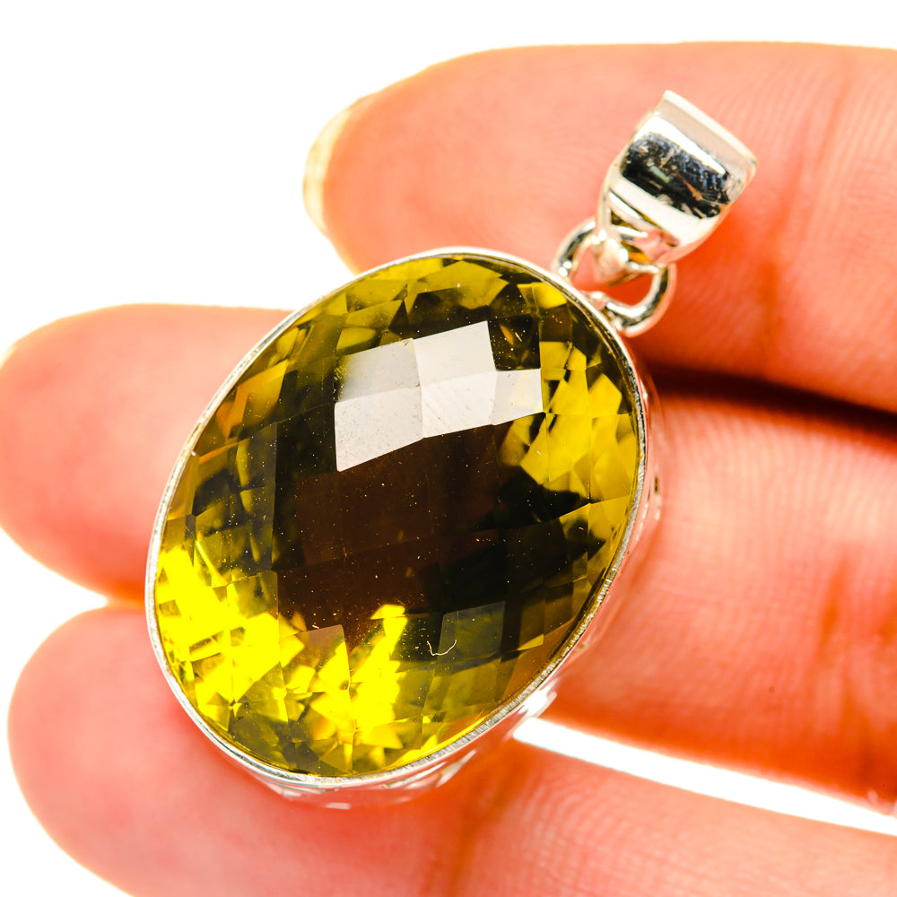 Olive Quartz Pendants handcrafted by Anasilvercos - PD4155