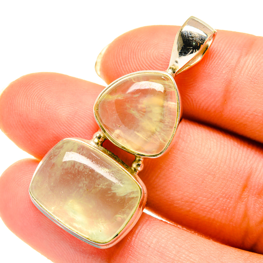 Prehnite Pendants handcrafted by Anasilvercos - PD4159