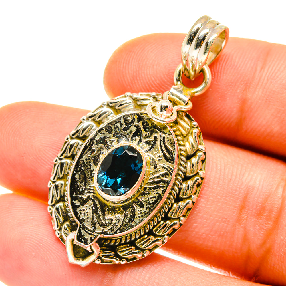 London Blue Topaz Pendants handcrafted by Anasilvercos - PD4166