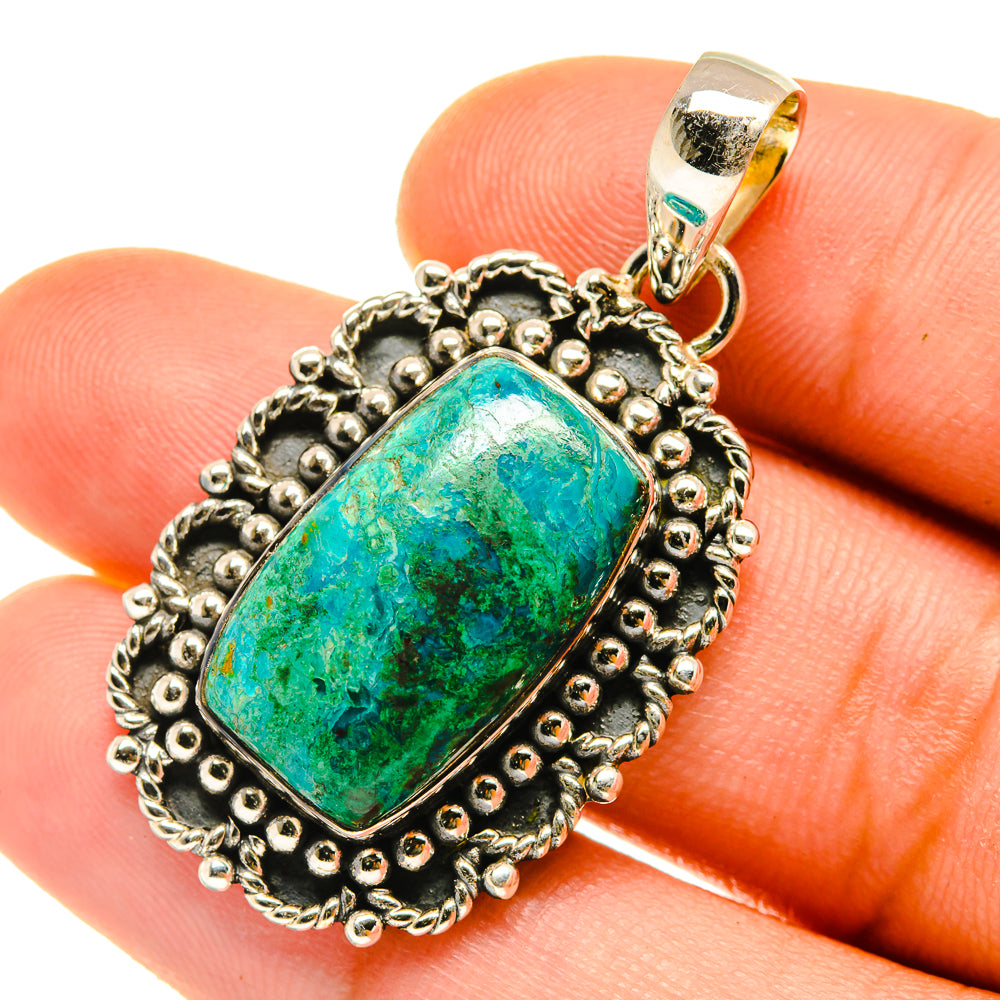 Chrysocolla Pendants handcrafted by Anasilvercos - PD4186
