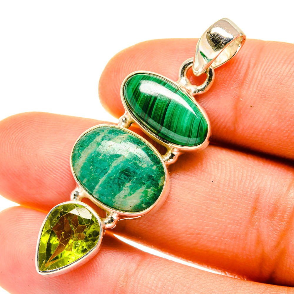 Peruvian Amazonite Pendants handcrafted by Anasilvercos - PD4188