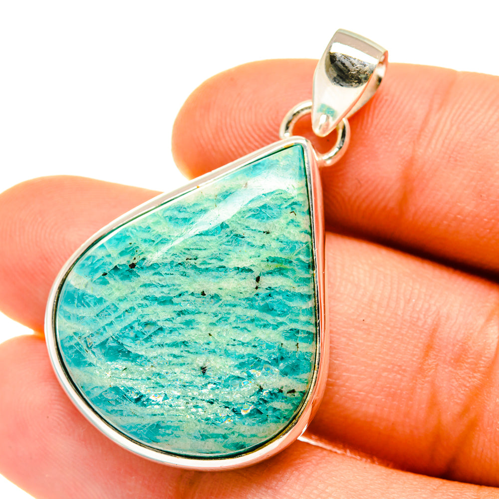 Peruvian Amazonite Pendants handcrafted by Anasilvercos - PD4190