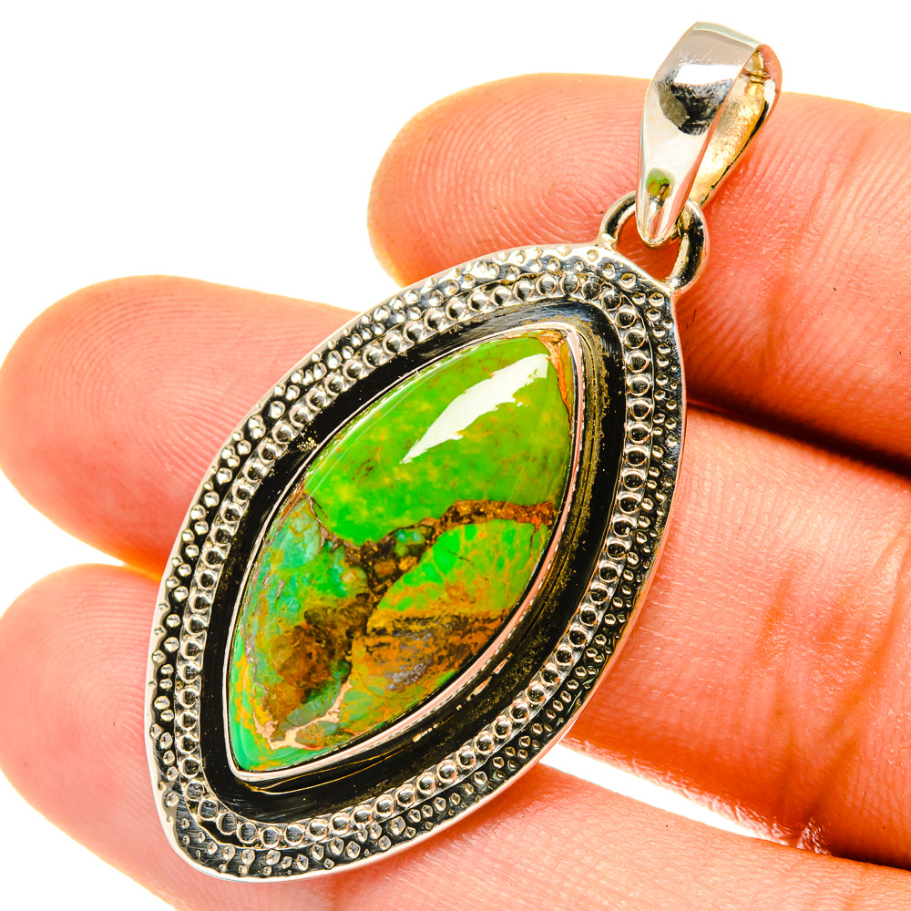 Green Copper Composite Turquoise Pendants handcrafted by Anasilvercos - PD4199