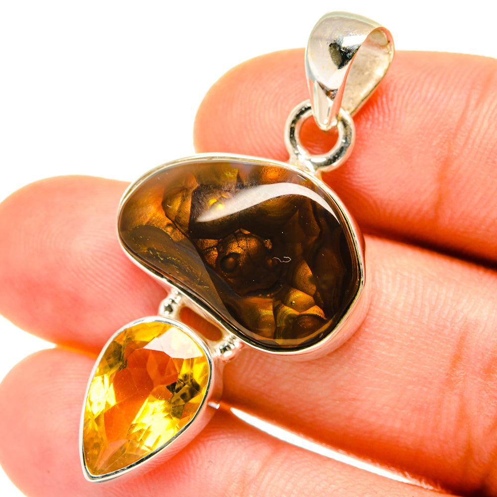Mexican Fire Agate Pendants handcrafted by Anasilvercos - PD4238