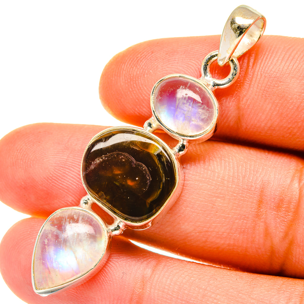 Mexican Fire Agate Pendants handcrafted by Anasilvercos - PD4240