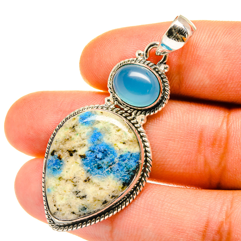 K2 Blue Azurite Pendants handcrafted by Anasilvercos - PD4253