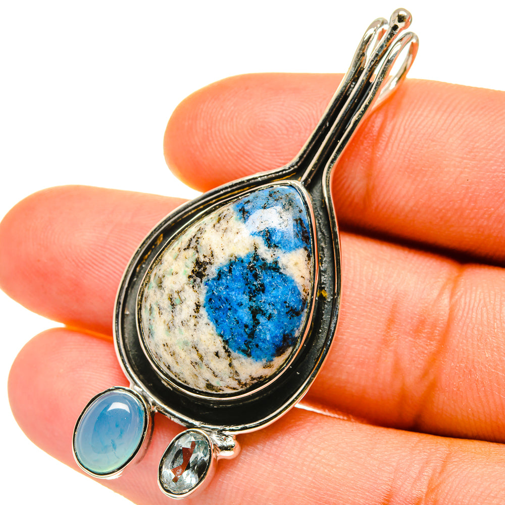K2 Blue Azurite Pendants handcrafted by Anasilvercos - PD4254