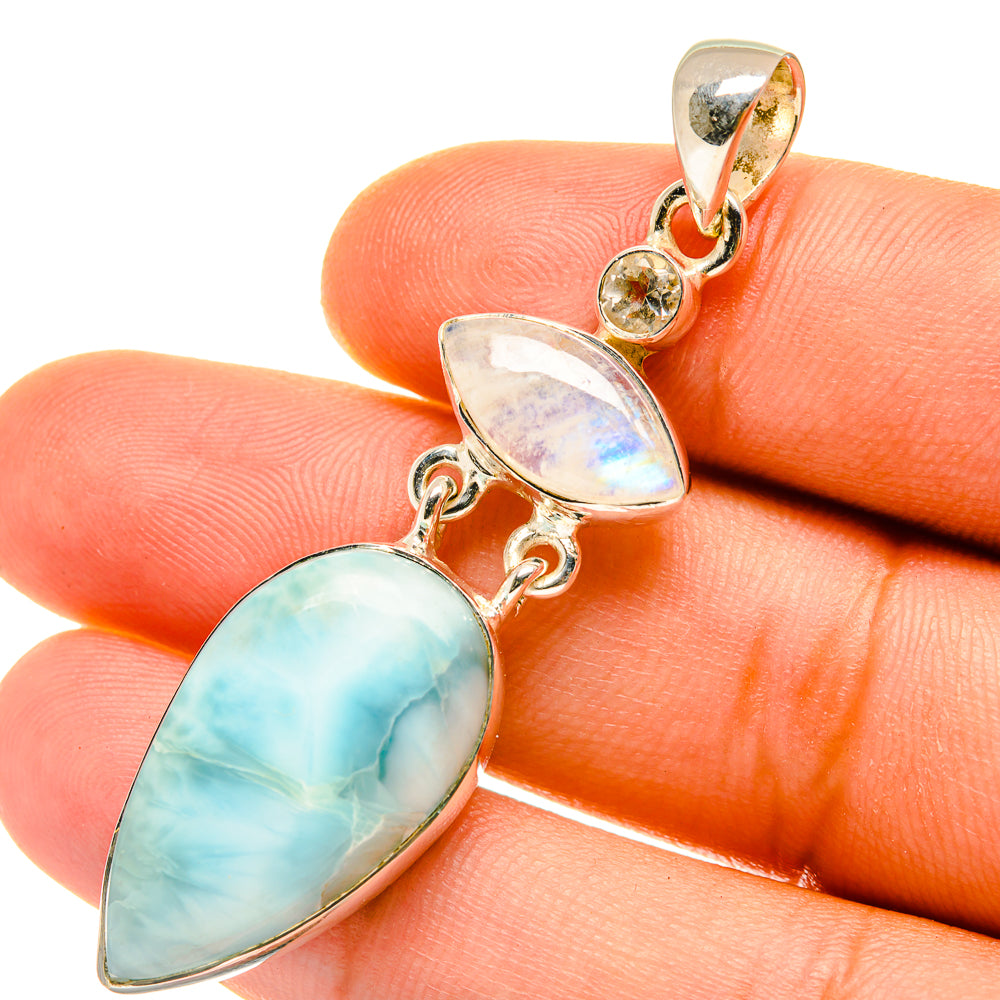 Larimar Pendants handcrafted by Anasilvercos - PD4270