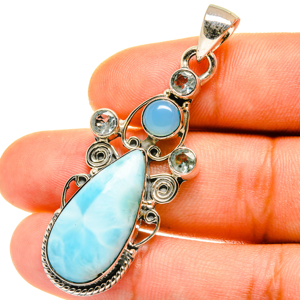Larimar Pendants handcrafted by Anasilvercos - PD4274