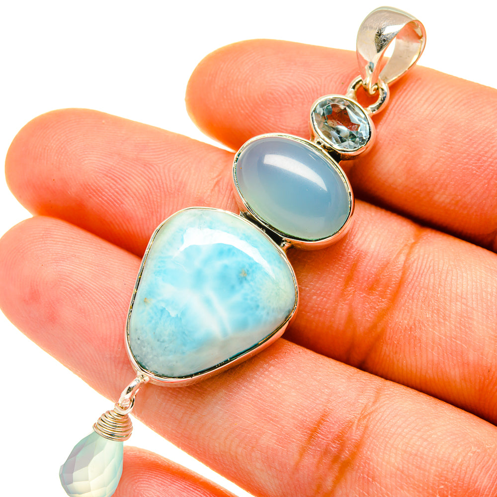 Larimar Pendants handcrafted by Anasilvercos - PD4275