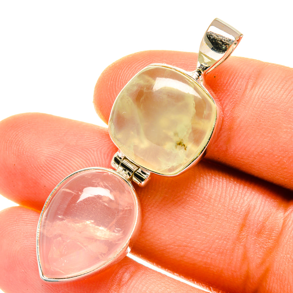 Rose Quartz Pendants handcrafted by Anasilvercos - PD4294