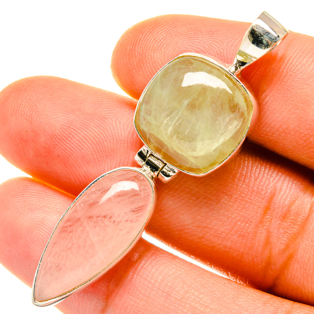 Rose Quartz Pendants handcrafted by Anasilvercos - PD4295