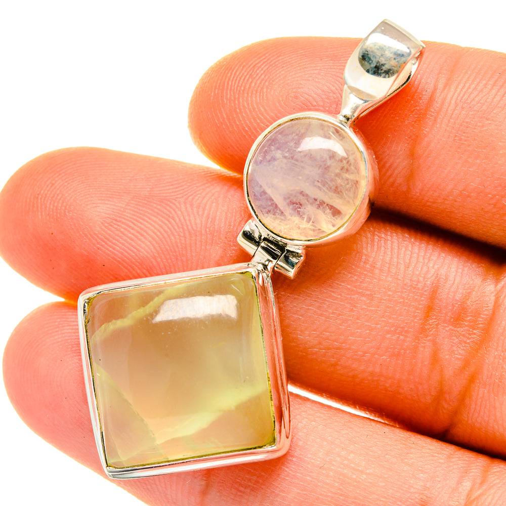 Prehnite Pendants handcrafted by Anasilvercos - PD4297