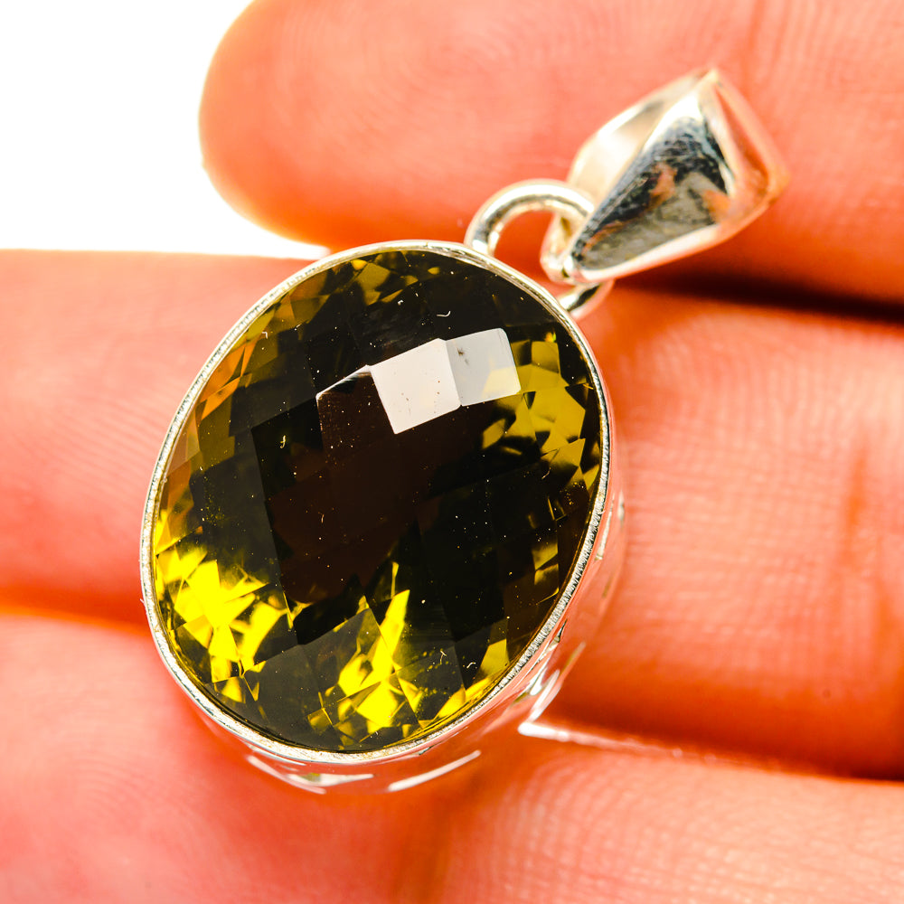 Olive Quartz Pendants handcrafted by Anasilvercos - PD4300