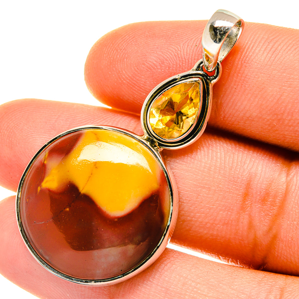 Mookaite, Citrine Pendants handcrafted by Anasilvercos - PD4313