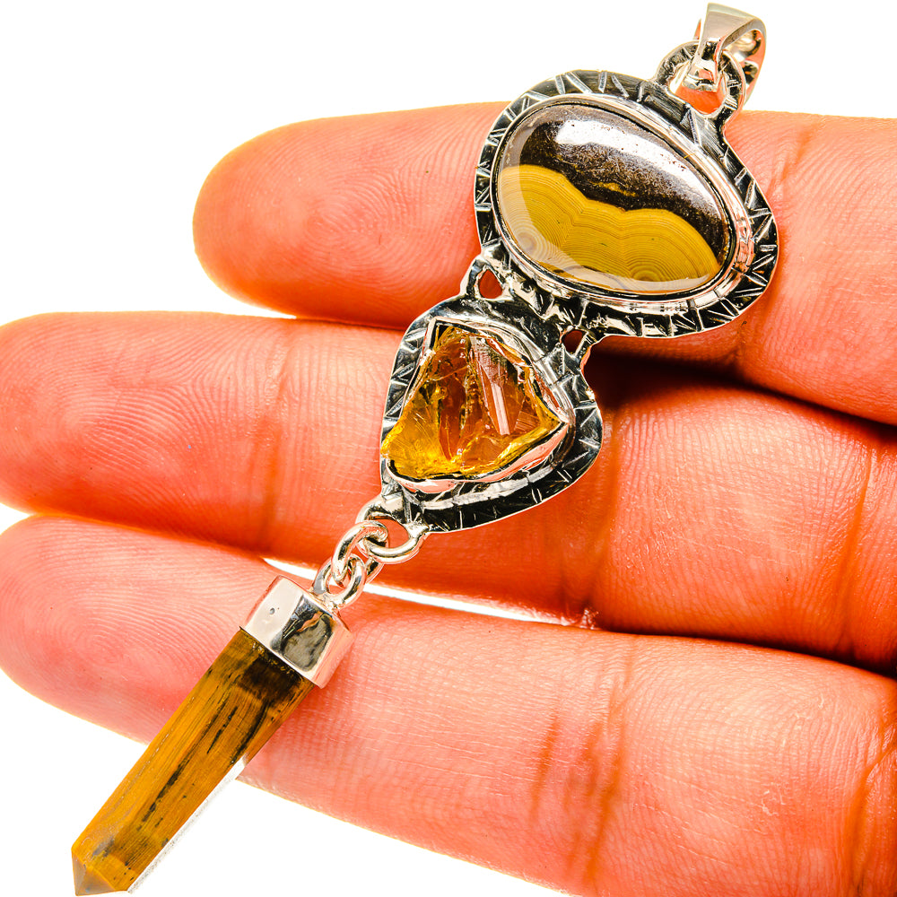 Schalenblende, Tiger Eye, Citrine Pendants handcrafted by Anasilvercos - PD4320