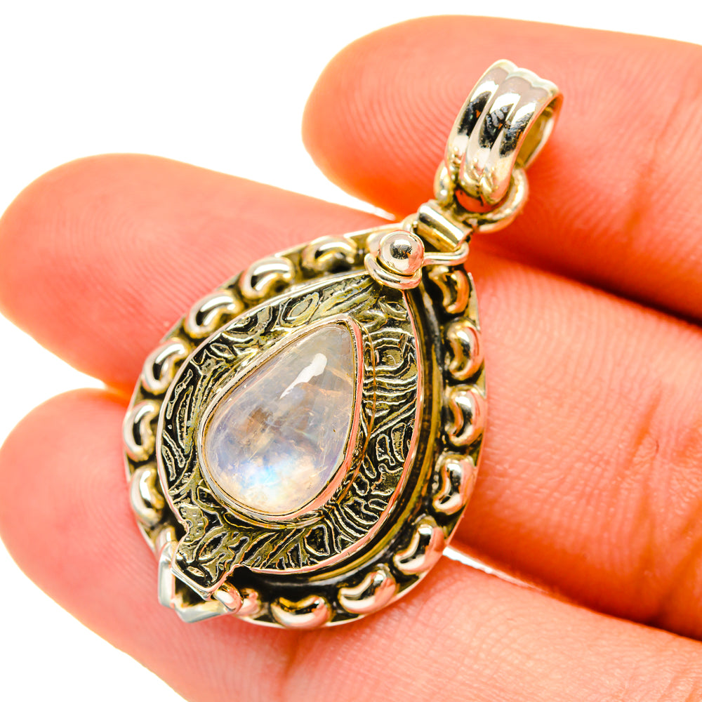 Rainbow Moonstone Pendants handcrafted by Anasilvercos - PD4351