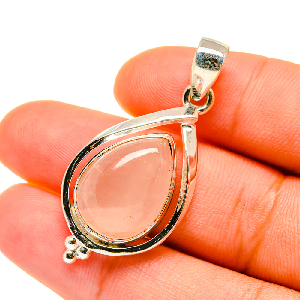 Rose Quartz Pendants handcrafted by Anasilvercos - PD4363