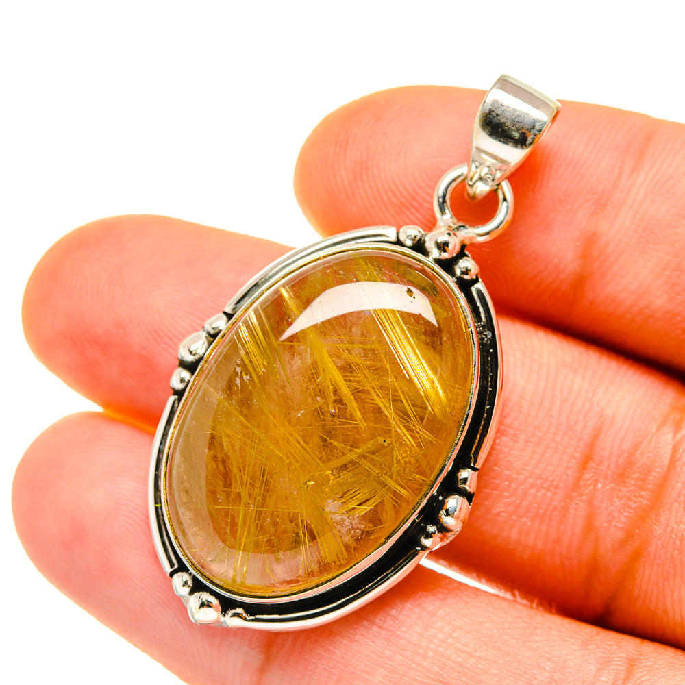 Rutilated Quartz Pendants handcrafted by Anasilvercos - PD4365