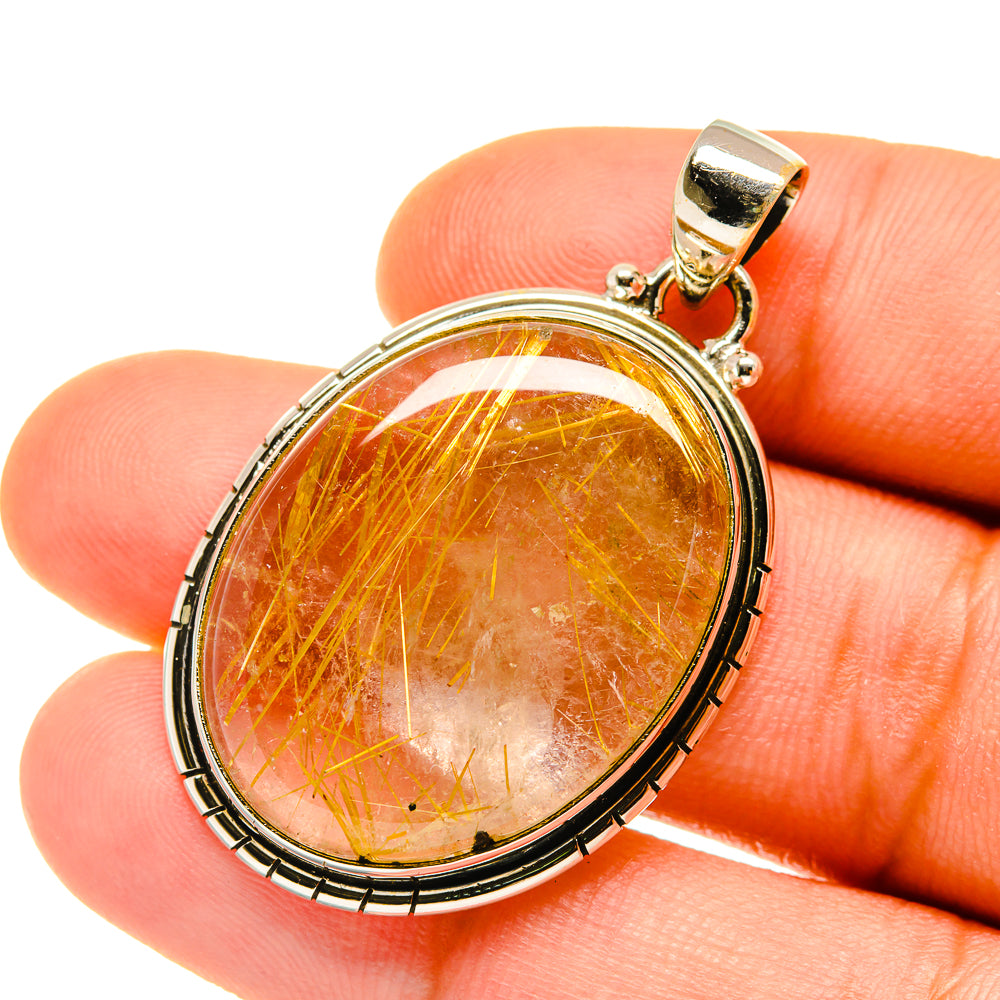 Rutilated Quartz Pendants handcrafted by Anasilvercos - PD4366