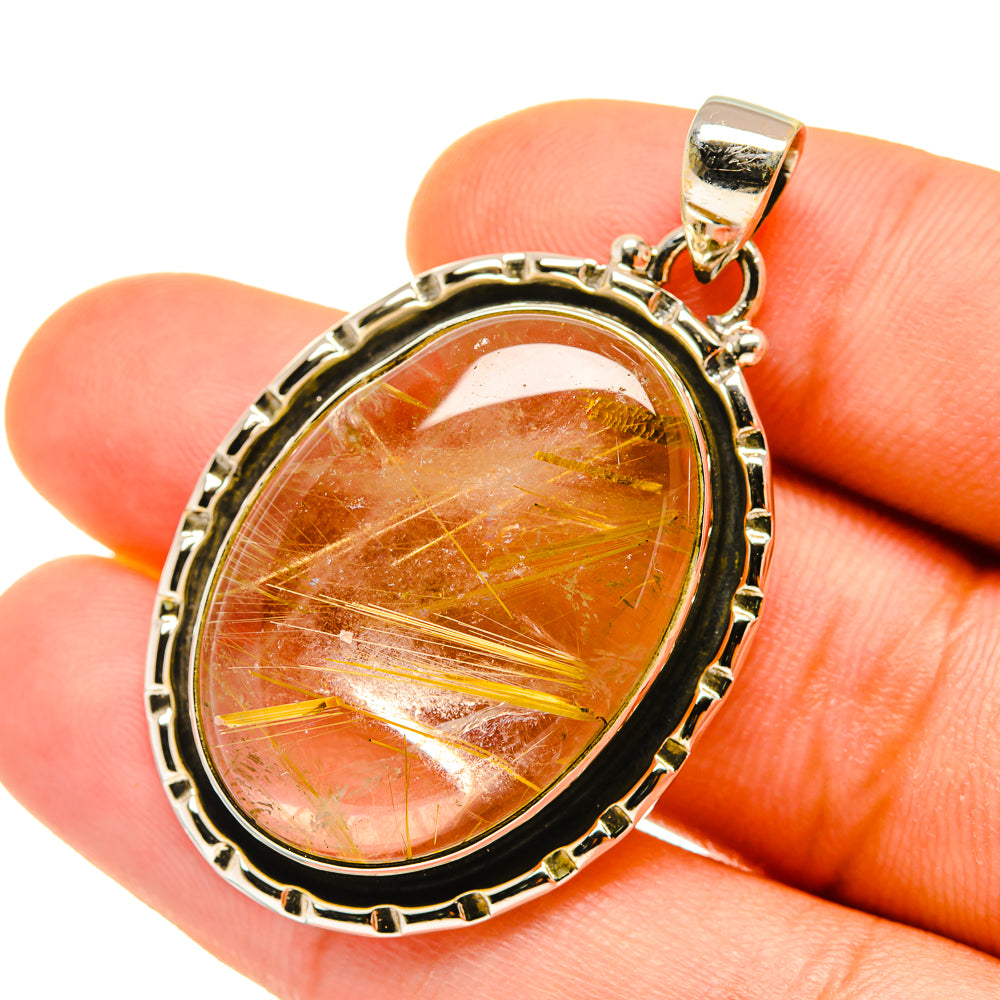 Rutilated Quartz Pendants handcrafted by Anasilvercos - PD4367