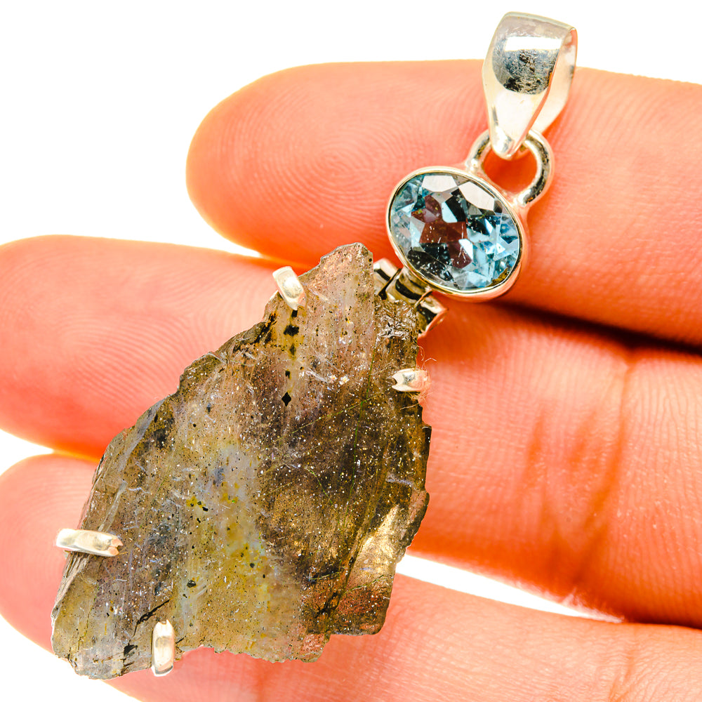 Labradorite, Blue Topaz Pendants handcrafted by Anasilvercos - PD4400