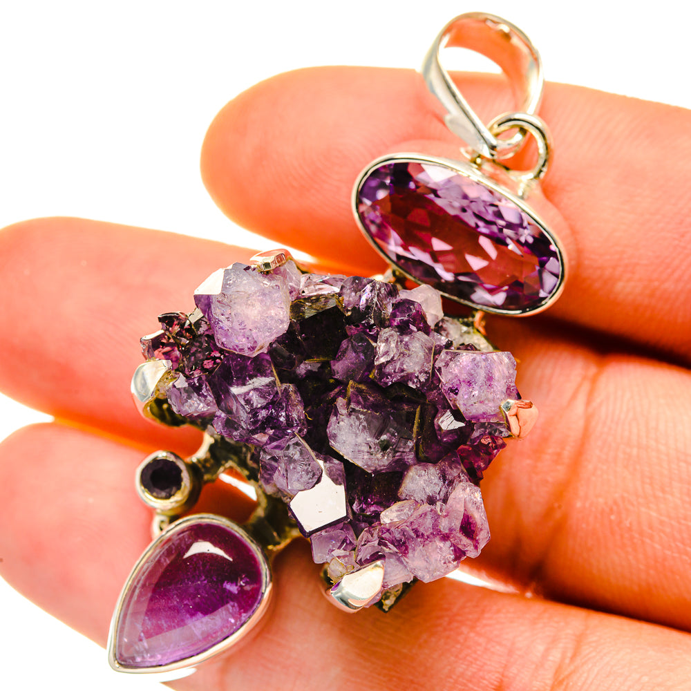 Amethyst Crystal Pendants handcrafted by Anasilvercos - PD4411