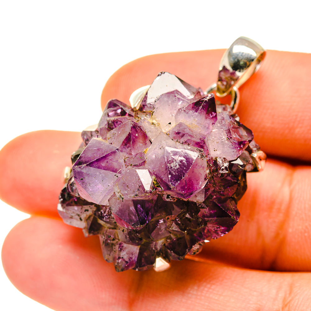 Amethyst Crystal Pendants handcrafted by Anasilvercos - PD4412