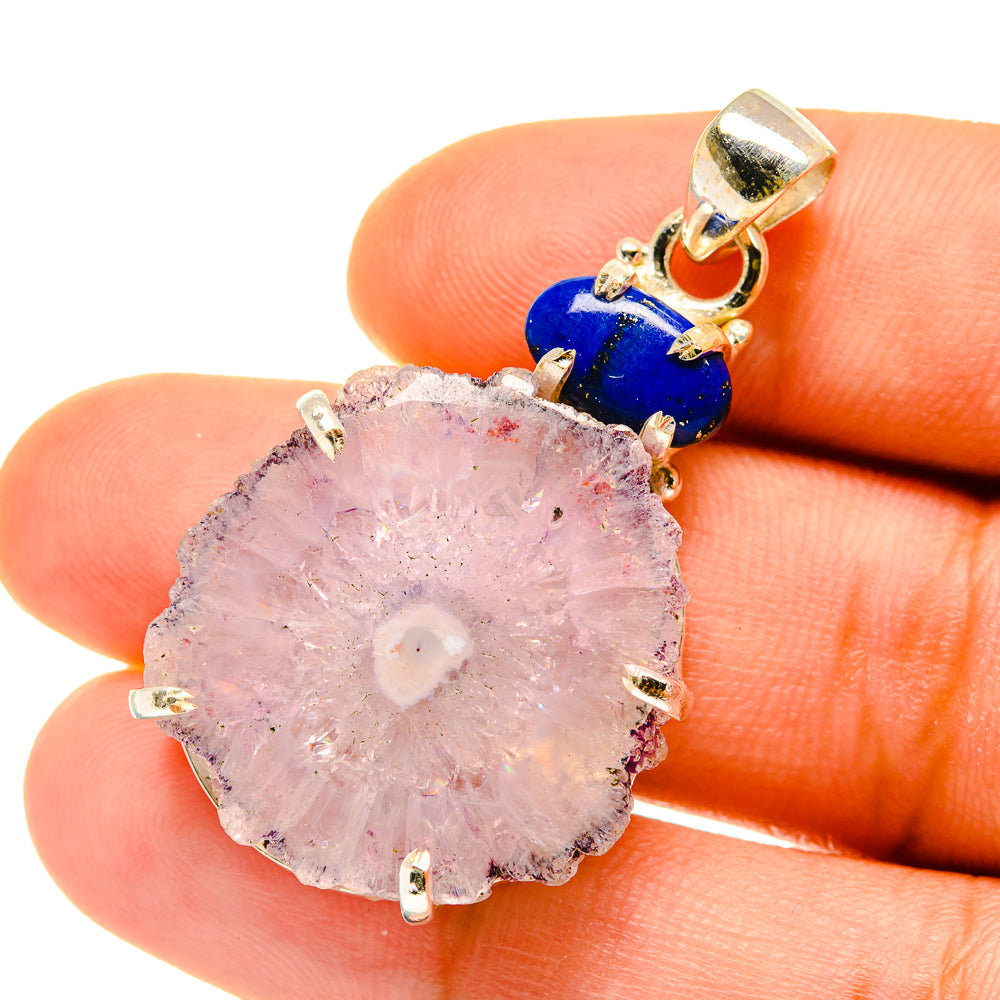 Amethyst Stalactite, Lapis Lazuli Pendants handcrafted by Anasilvercos - PD4424