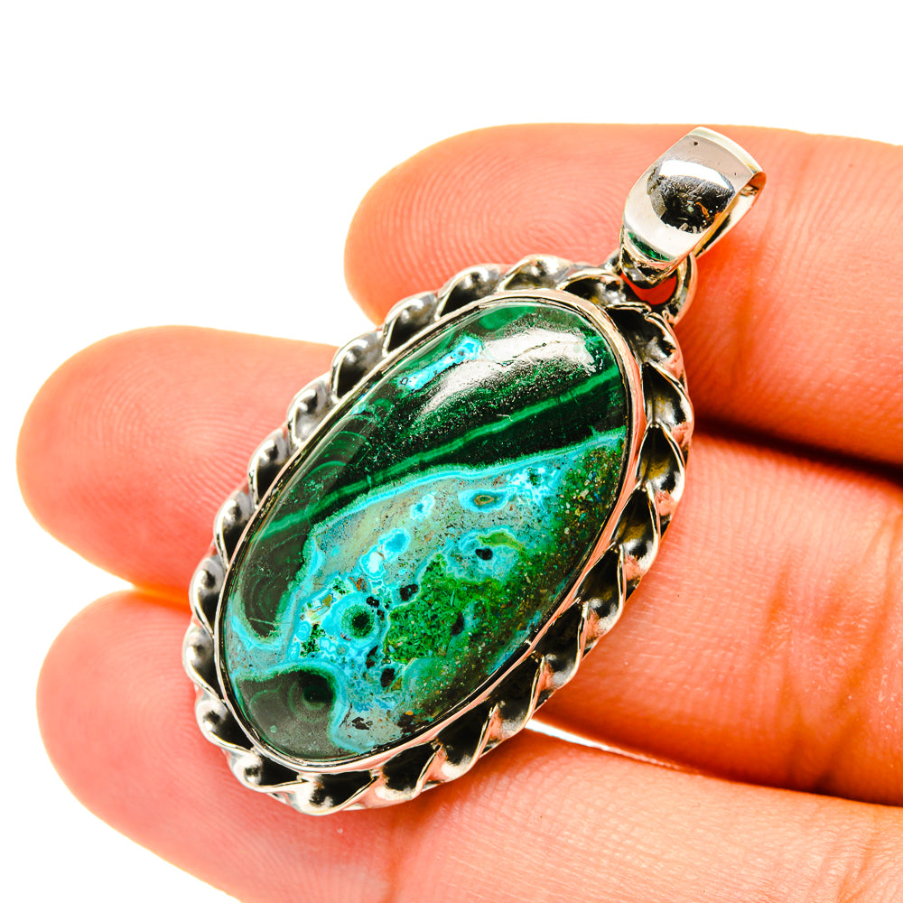 Malachite In Chrysocolla Pendants handcrafted by Anasilvercos - PD4443
