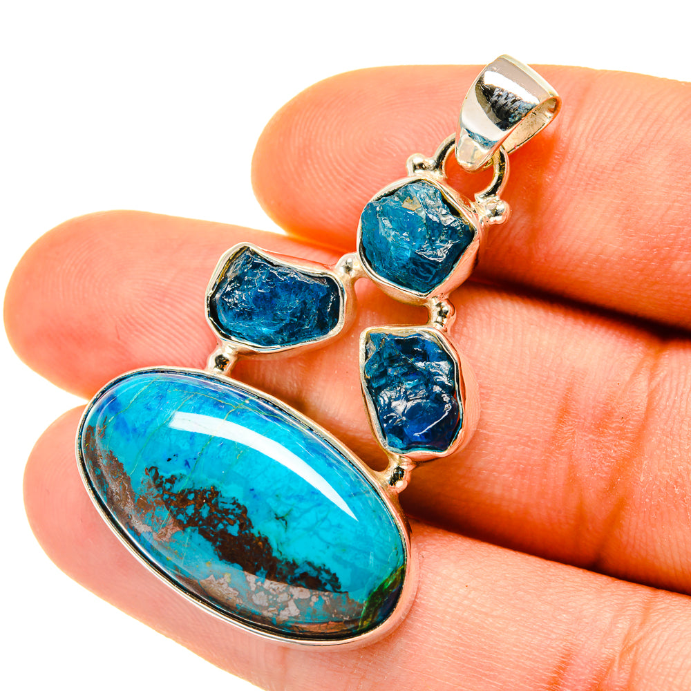 Shattuckite, Apatite Pendants handcrafted by Anasilvercos - PD4455