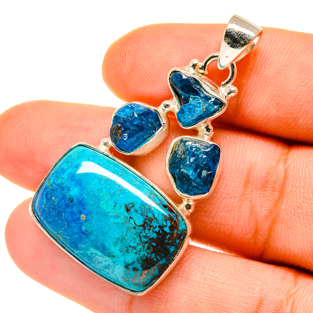 Shattuckite, Apatite Pendants handcrafted by Anasilvercos - PD4456