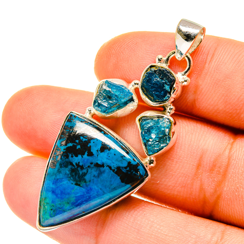 Shattuckite, Apatite Pendants handcrafted by Anasilvercos - PD4459