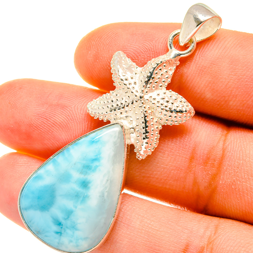 Larimar Starfish Pendants handcrafted by Anasilvercos - PD4464