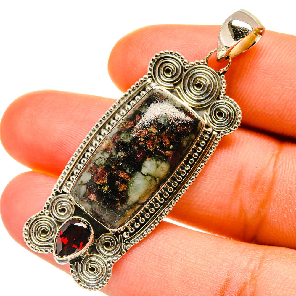 Russian Eudialyte Pendants handcrafted by Anasilvercos - PD4483