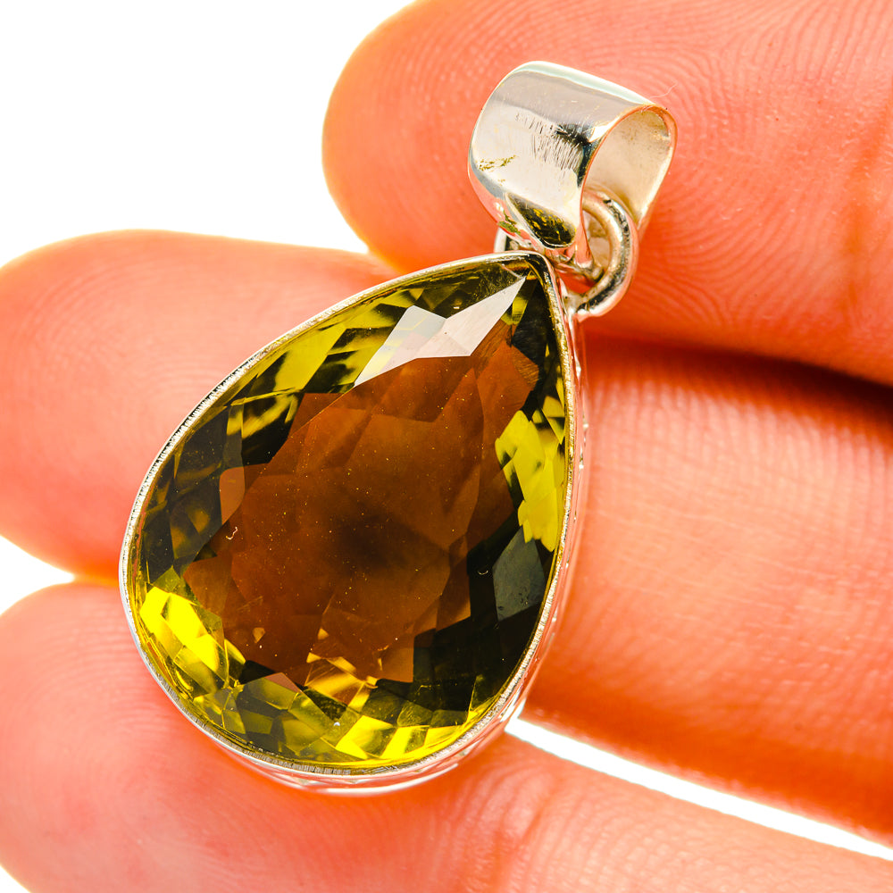 Olive Quartz Pendants handcrafted by Anasilvercos - PD4505