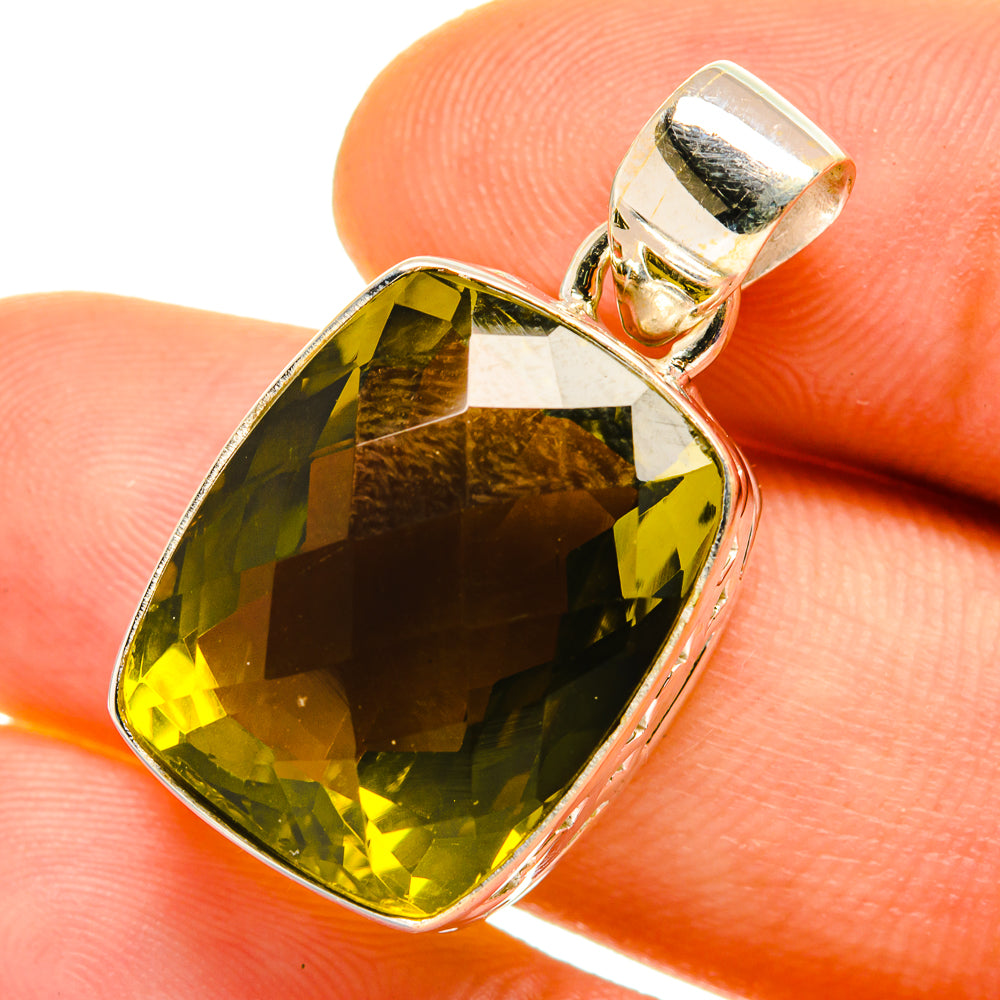 Olive Quartz Pendants handcrafted by Anasilvercos - PD4506