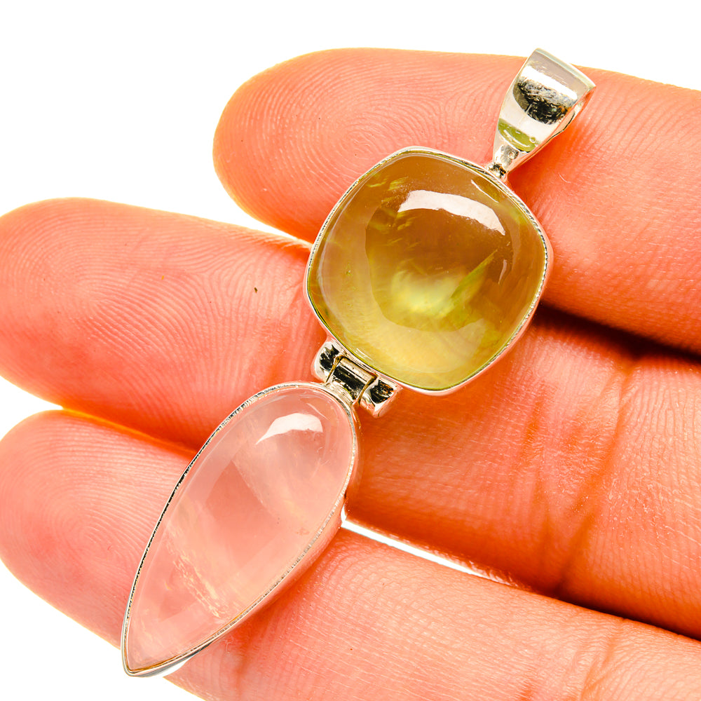 Rose Quartz Pendants handcrafted by Anasilvercos - PD4522