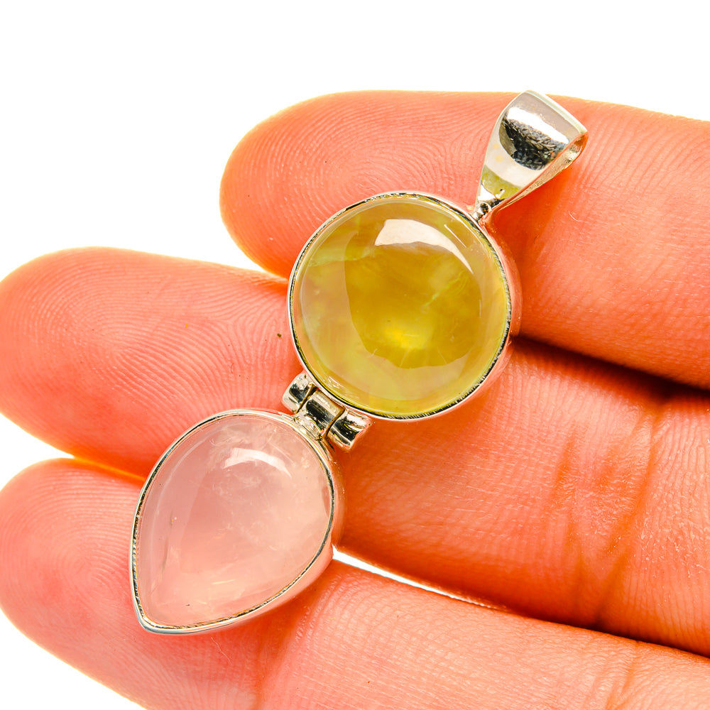 Rose Quartz Pendants handcrafted by Anasilvercos - PD4523