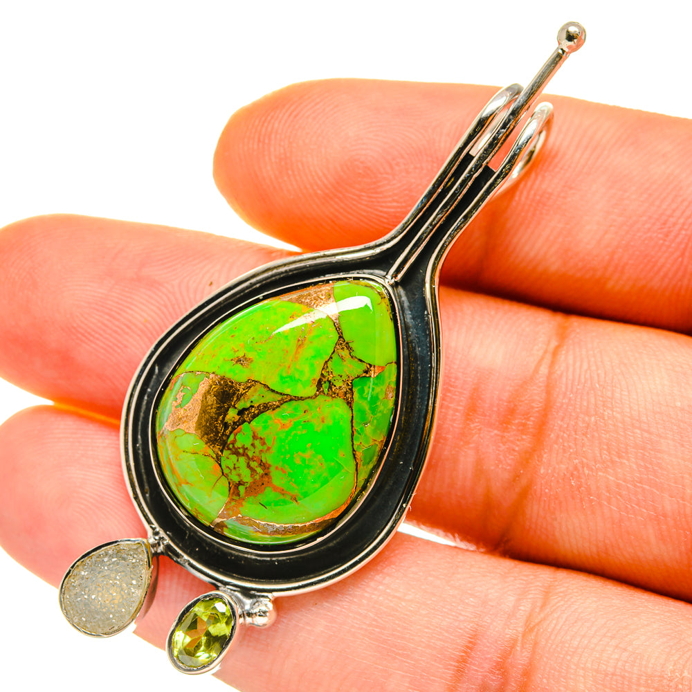 Green Copper Composite Turquoise Pendants handcrafted by Anasilvercos - PD4527