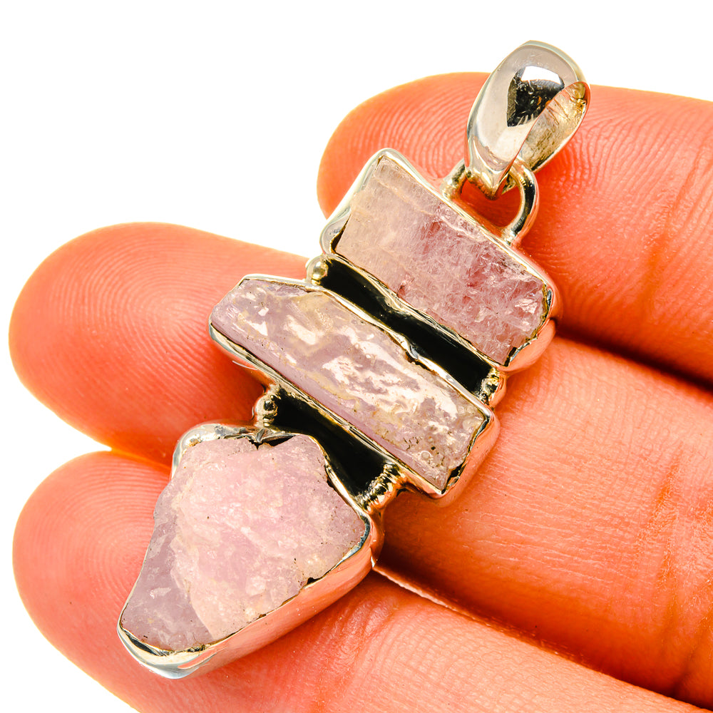 Rose Quartz Pendants handcrafted by Anasilvercos - PD4540