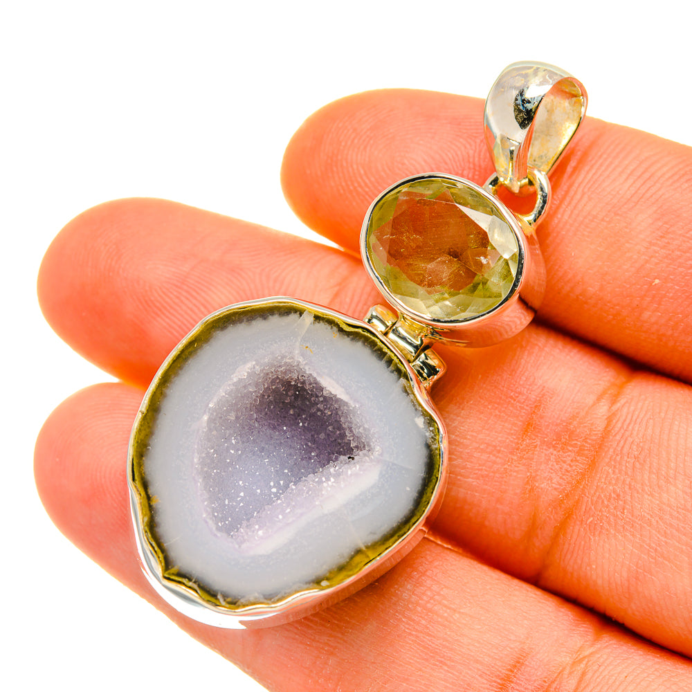 Coconut Geode Slice Pendants handcrafted by Anasilvercos - PD4547