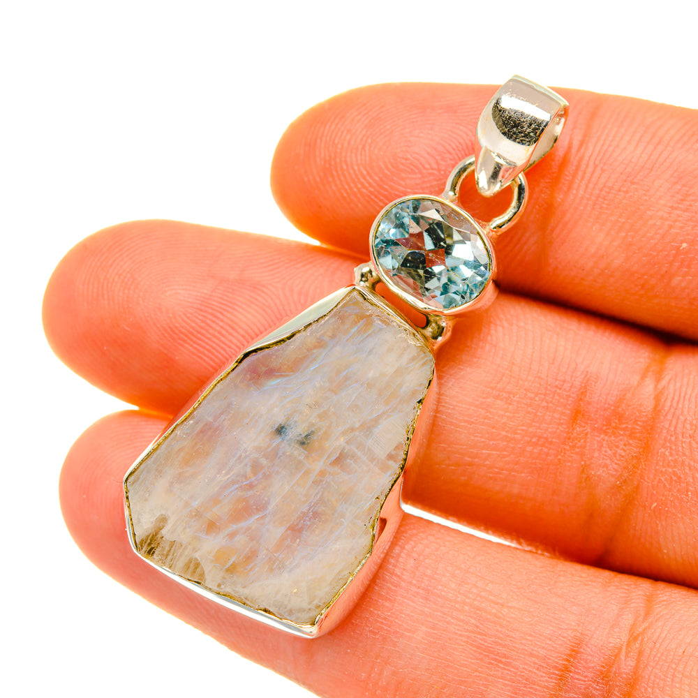 Rainbow Moonstone Pendants handcrafted by Anasilvercos - PD4548