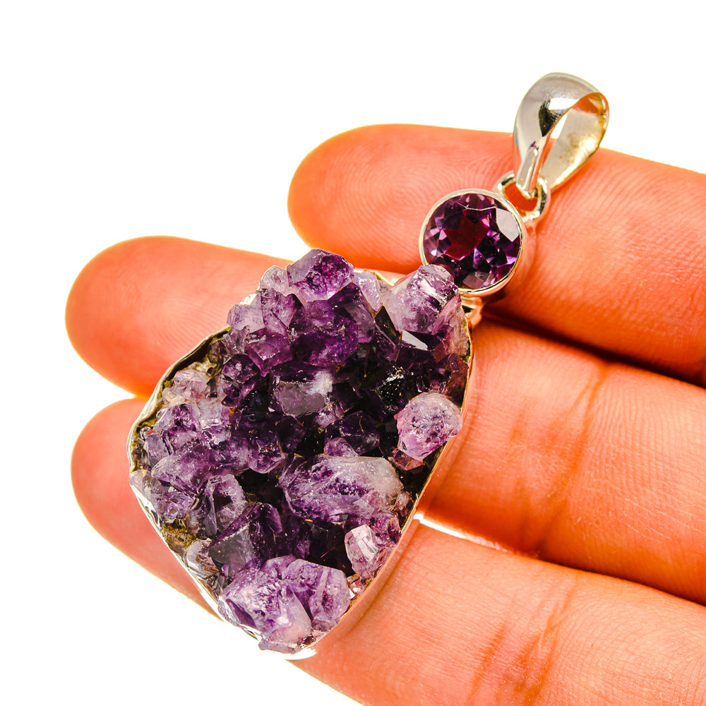 Amethyst Crystal Pendants handcrafted by Anasilvercos - PD4562