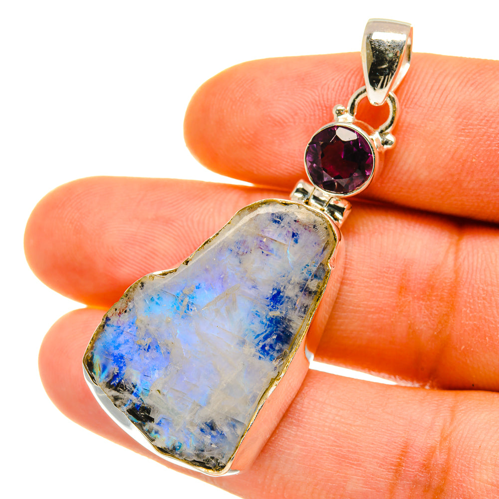 Rainbow Moonstone Pendants handcrafted by Anasilvercos - PD4567