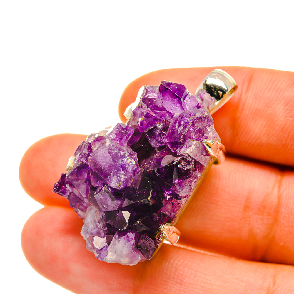 Amethyst Crystal Pendants handcrafted by Anasilvercos - PD4568