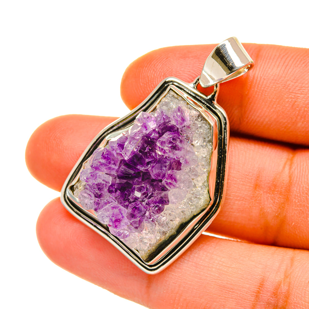 Amethyst Crystal Pendants handcrafted by Anasilvercos - PD4569