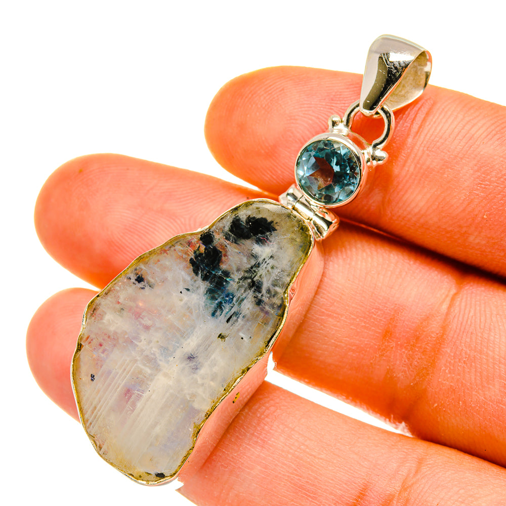 Rainbow Moonstone Pendants handcrafted by Anasilvercos - PD4572
