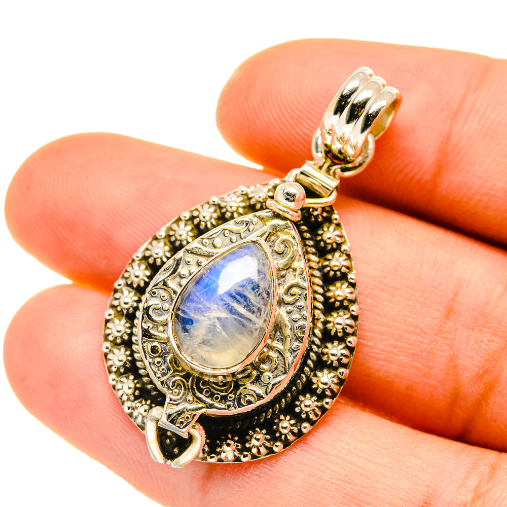Rainbow Moonstone Pendants handcrafted by Anasilvercos - PD4585